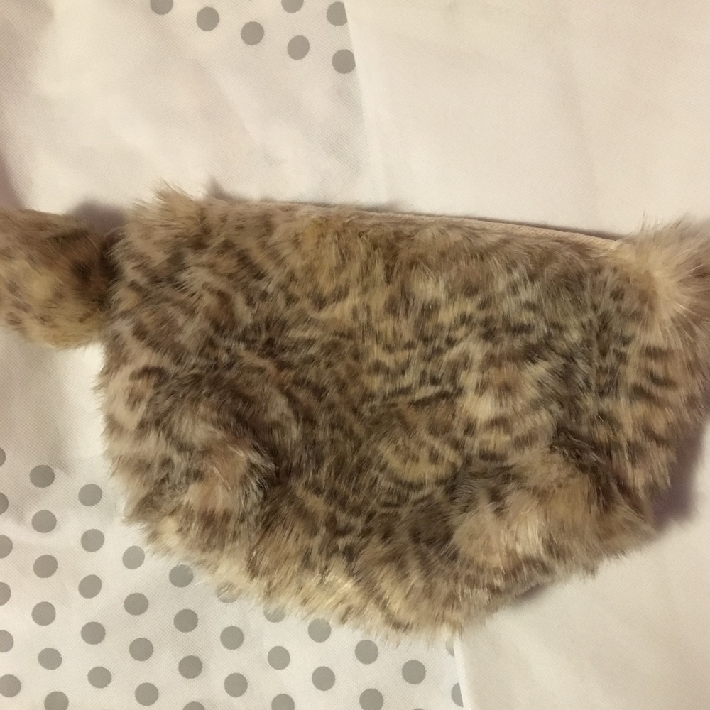 New Potterybarn Faux Fur Pouch